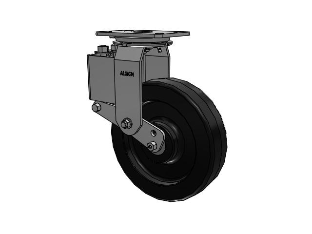 42 Series Top Plate Swivel Caster with 10 x 2.5 Black Phenolic Resin TM - Phenolic Wheel