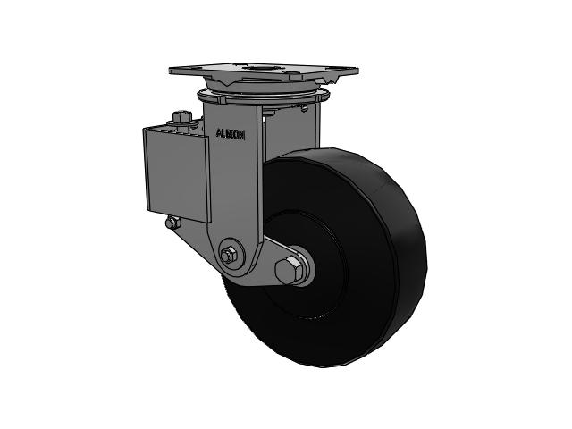 44 Series Top Plate Swivel Caster with 10 x 3 Black Polymer NX - Trionix High Impact Polymer Wheel