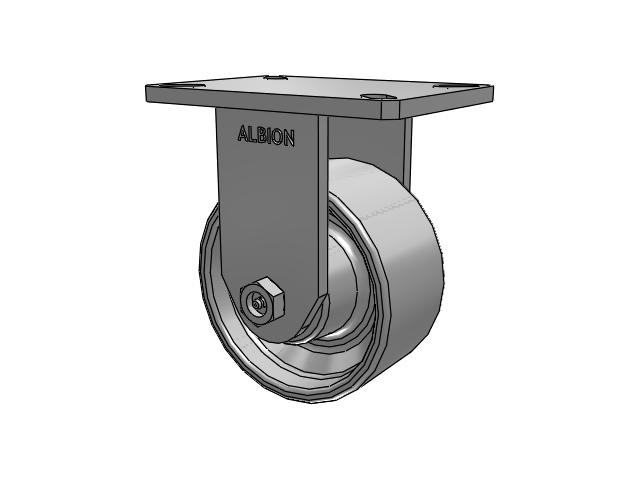 470 Series Top Plate Rigid Caster with 6 x 3 Grey Enamel CA - Cast Iron Wheel