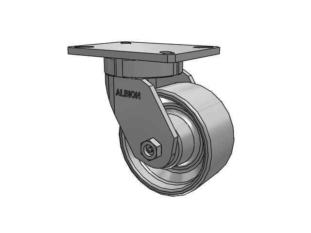 470 Series Top Plate Swivel Caster with 6 x 3 Grey Enamel CA - Cast Iron Wheel