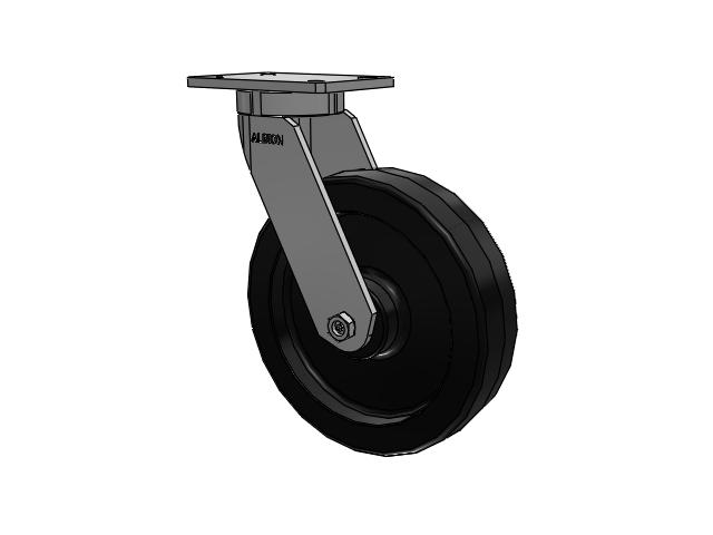 470 Series Top Plate Swivel Caster with 12 x 3 Black Phenolic Resin TM - Phenolic Wheel
