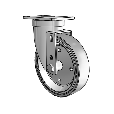 30 Series Top Plate Zinc Swivel Caster with 5 x 1.25 Welded Disc Rubber (Grey) Wheel