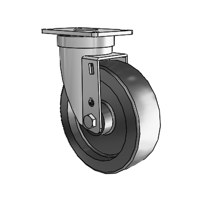 30 Series Top Plate Zinc Swivel Caster with 5 x 1.5 Hi-Temp Resin Wheel