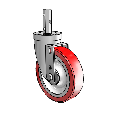 30 Series Octagon Stem Zinc Swivel Caster with 5 x 1.25 Advantage Heat (Flat) Wheel