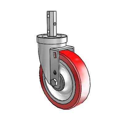 30 Series Octagon Stem Zinc Swivel Caster with 5 x 1.25 Advantage Heat (Flat) Wheel