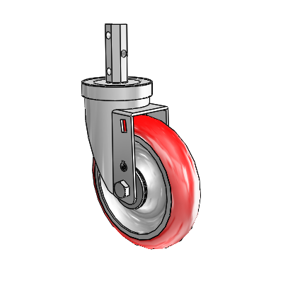 30 Series Octagon Stem Zinc Swivel Caster with 5 x 1.25 Advantage Heat (Round) Wheel