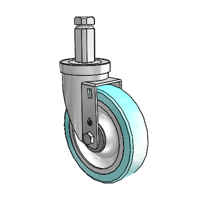 30 Series Square Stem Zinc Swivel Caster with 5 x 1.25 Advantage Health Wheel