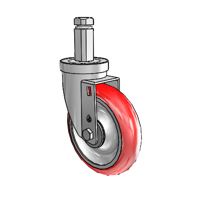 30 Series Square Stem Zinc Swivel Caster with 5 x 1.25 Advantage Heat (Round) Wheel
