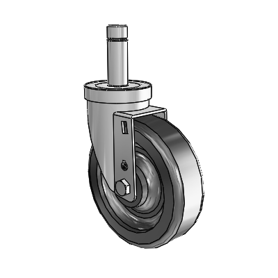 30 Series Grip Ring Zinc Swivel Caster with 5 x 1.5 Phenolic Wheel