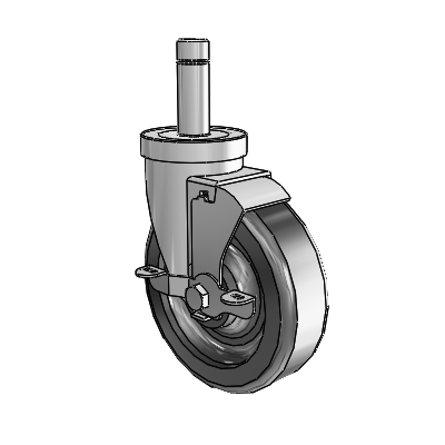 30 Series Grip Ring Zinc Swivel Caster with 5 x 1.5 Phenolic Wheel and VertiLoc Brake