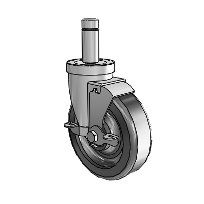 30 Series Grip Ring Zinc Swivel Caster with 5 x 1.5 Phenolic Wheel and VertiLoc Brake