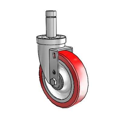 30 Series Grip Ring Zinc Swivel Caster with 5 x 1.25 Advantage Heat (Flat) Wheel