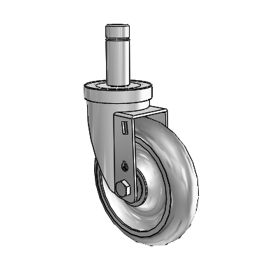 30 Series Grip Ring Zinc Swivel Caster with 5 x 1.25 PolyLock (Grey) Wheel