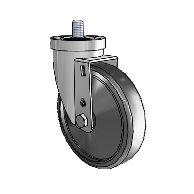 30 Series Threaded Stem Zinc Swivel Caster with 5 x 1.25 Cushion Rubber Wheel
