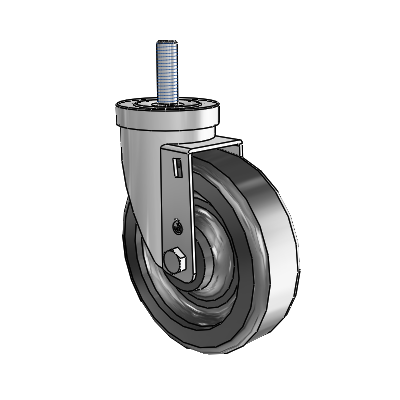 30 Series Threaded Stem Zinc Swivel Caster with 5 x 1.5 Phenolic Wheel