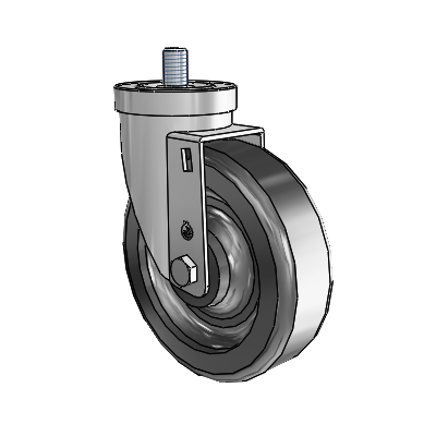 30 Series Threaded Stem Zinc Swivel Caster with 5 x 1.5 Phenolic Wheel