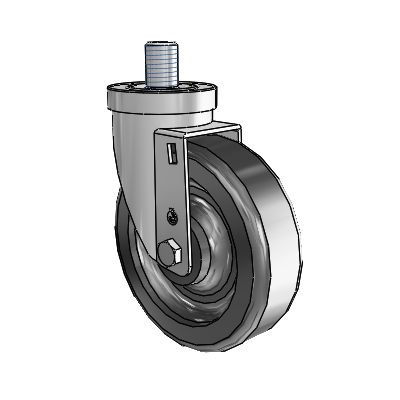 30 Series Threaded Stem Zinc Swivel Caster with 5 x 1.5 Phenolic Wheel