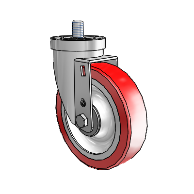 30 Series Threaded Stem Zinc Swivel Caster with 5 x 1.25 Advantage Heat (Flat) Wheel