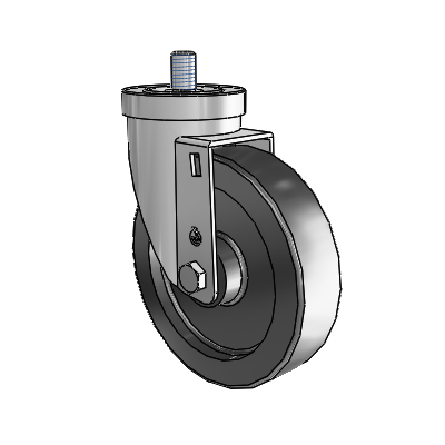 30 Series Threaded Stem Zinc Swivel Caster with 5 x 1.25 Polyolefin Wheel
