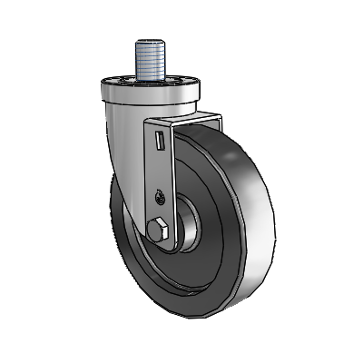 30 Series Threaded Stem Zinc Swivel Caster with 5 x 1.25 Polyolefin Wheel