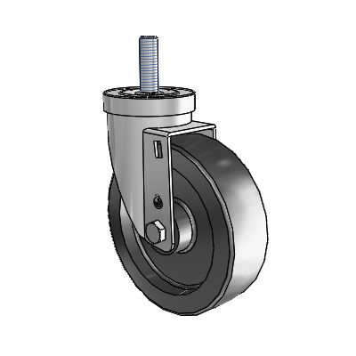 30 Series Threaded Stem Zinc Swivel Caster with 5 x 1.5 Hi-Temp Resin Wheel