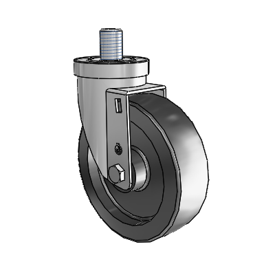 30 Series Threaded Stem Zinc Swivel Caster with 5 x 1.5 Hi-Temp Resin Wheel