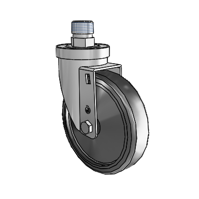 30 Series Pipe Thread Stem Zinc Swivel Caster with 5 x 1.25 Cushion Rubber (Conductive) Wheel