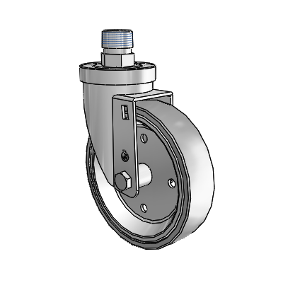 30 Series Pipe Thread Stem Zinc Swivel Caster with 5 x 1.25 Welded Disc Rubber (Grey) Wheel