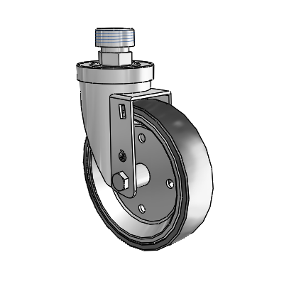 30 Series Pipe Thread Stem Zinc Swivel Caster with 5 x 1.25 Welded Disc Polyurethane Wheel
