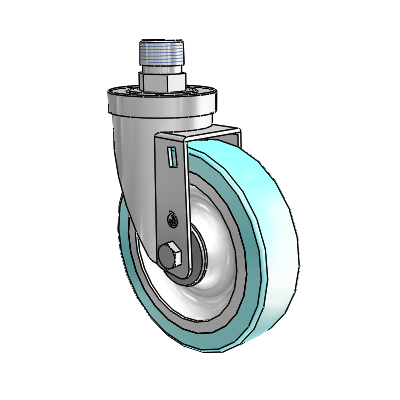 30 Series Pipe Thread Stem Zinc Swivel Caster with 5 x 1.25 Advantage Health Wheel