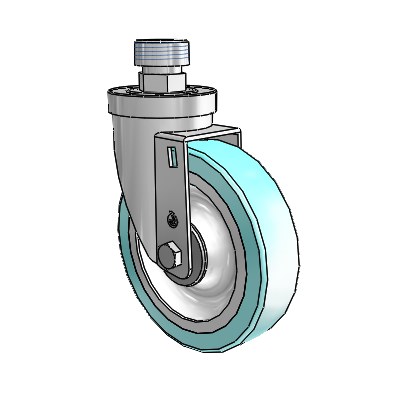 30 Series Pipe Thread Stem Zinc Swivel Caster with 5 x 1.25 Advantage Health Wheel