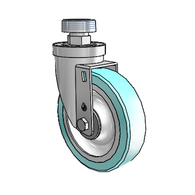 30 Series Pipe Thread Stem Zinc Swivel Caster with 5 x 1.25 Advantage Health Wheel