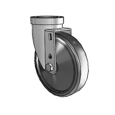 30 Series Hollow Kingpin Zinc Swivel Caster with 5 x 1.25 Cushion Rubber Wheel