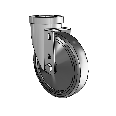 30 Series Hollow Kingpin Zinc Swivel Caster with 5 x 1.25 Hard Rubber Wheel