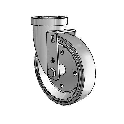 30 Series Hollow Kingpin Zinc Swivel Caster with 5 x 1.25 Welded Disc Rubber (Grey) Wheel