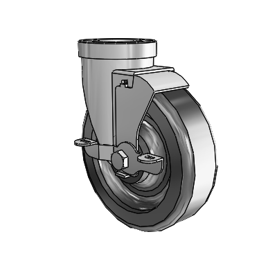 30 Series Hollow Kingpin Zinc Swivel Caster with 5 x 1.5 Phenolic Wheel and VertiLoc Brake