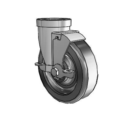 30 Series Hollow Kingpin Zinc Swivel Caster with 5 x 1.5 Phenolic Wheel and VertiLoc Brake