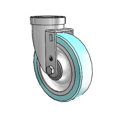 30 Series Hollow Kingpin Zinc Swivel Caster with 5 x 1.25 Advantage Health Wheel