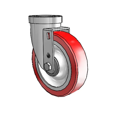 30 Series Hollow Kingpin Zinc Swivel Caster with 5 x 1.25 Advantage Heat (Flat) Wheel
