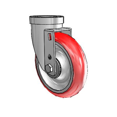30 Series Hollow Kingpin Zinc Swivel Caster with 5 x 1.25 Advantage Heat (Round) Wheel