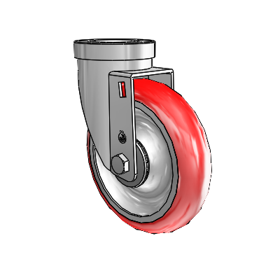 30 Series Hollow Kingpin Zinc Swivel Caster with 5 x 1.25 Advantage Heat (Round) Wheel
