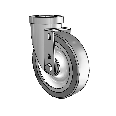 30 Series Hollow Kingpin Zinc Swivel Caster with 5 x 1.25 Advantage TPR (Flat) Wheel