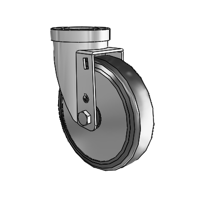 30 Series Hollow Kingpin Zinc Swivel Caster with 5 x 1.25 Cushion Rubber (+ Side Plates) Wheel