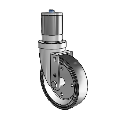 30 Series Expanding Adapter Zinc Swivel Caster with 5 x 1.25 Welded Disc Rubber (Black) Wheel