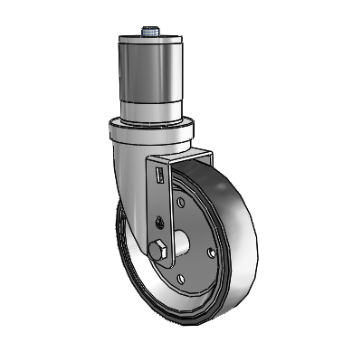 30 Series Expanding Adapter Zinc Swivel Caster with 5 x 1.25 Welded Disc Polyurethane Wheel