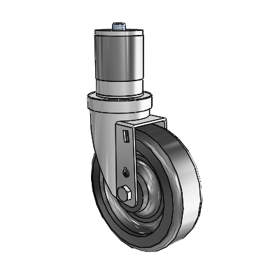 30 Series Expanding Adapter Zinc Swivel Caster with 5 x 1.5 Phenolic Wheel
