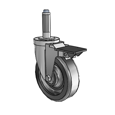 30 Series Expanding Adapter Zinc Swivel Caster with 5 x 1.5 Phenolic Wheel and PosiLoc Brake
