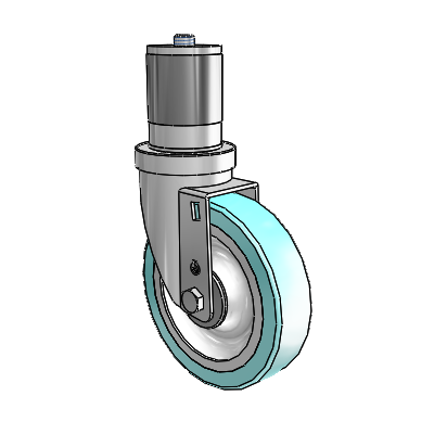 30 Series Expanding Adapter Zinc Swivel Caster with 5 x 1.25 Advantage Health Wheel