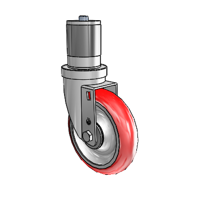 30 Series Expanding Adapter Zinc Swivel Caster with 5 x 1.25 Advantage Heat (Round) Wheel