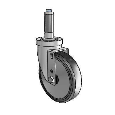 30 Series Expanding Adapter Zinc Swivel Caster with 5 x 1.25 Cushion Rubber (+ Side Plates) Wheel